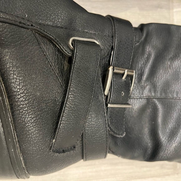 JustFab Tall Black Riding Boots Zip Up size 7 in Black - Picture 9 of 10